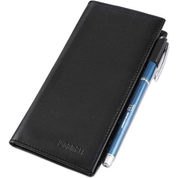 Bags Slim Wallet Checkbook Register Cover Black Poshmark